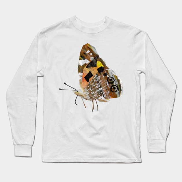 Painted lady butterfly Long Sleeve T-Shirt by Babban Gaelg